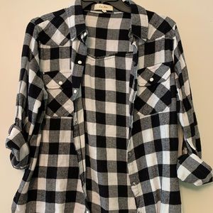 Black and white checkered button up
